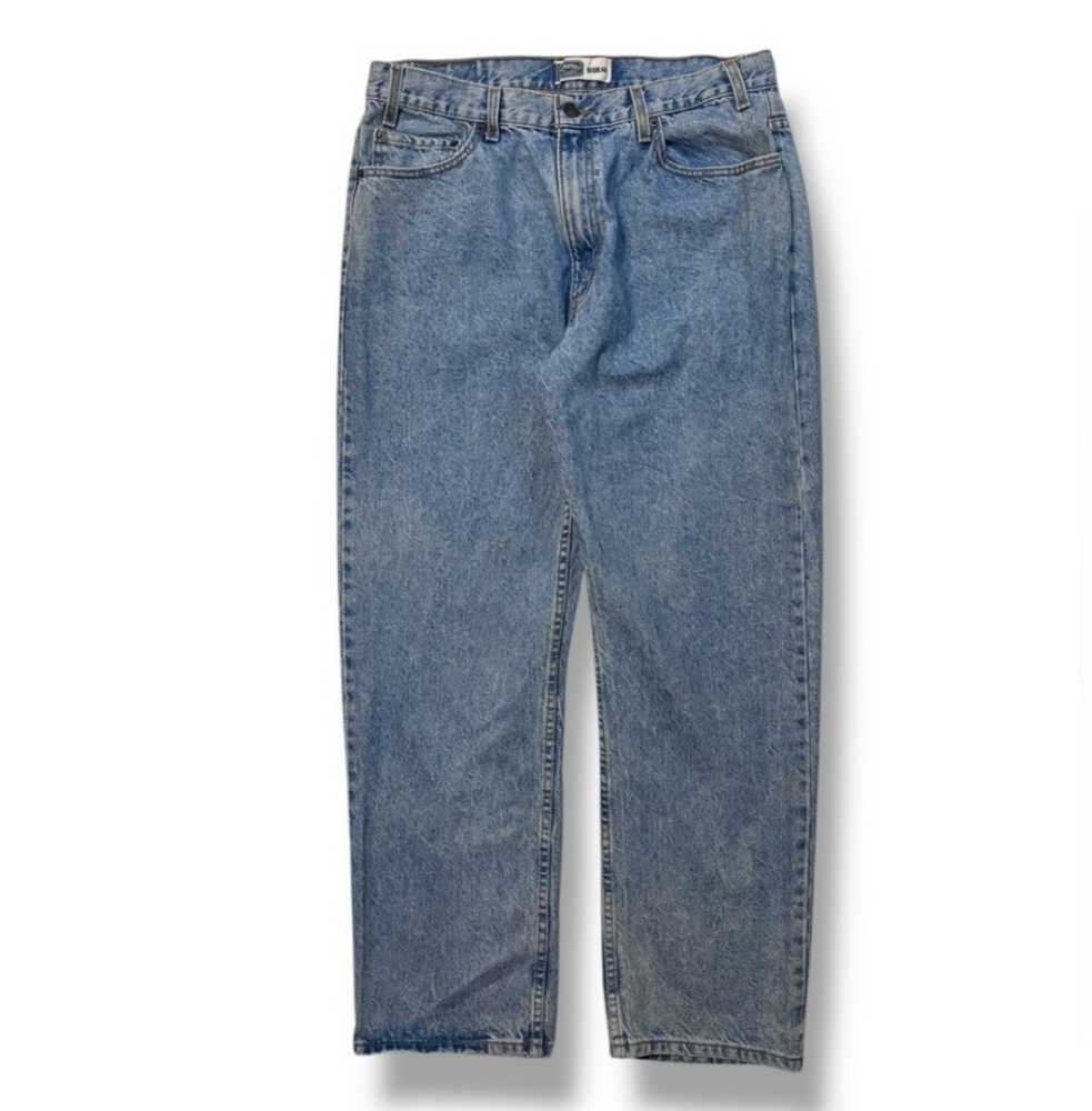 SIGNATURE LEVI STRAUSS & CO. Stone Washed Regular Fit Straight Leg Jeans 38x30
